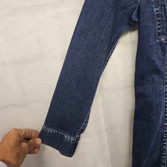 Calvin Klein Blue Denim Dress Lace Up Mini Boho Size S - Picture 6 of 12